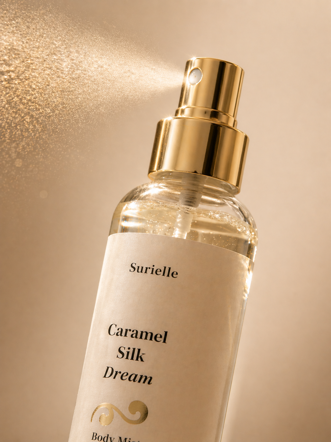 Caramel silk dream body mist with a warm, sweet fragrance for everyday self care