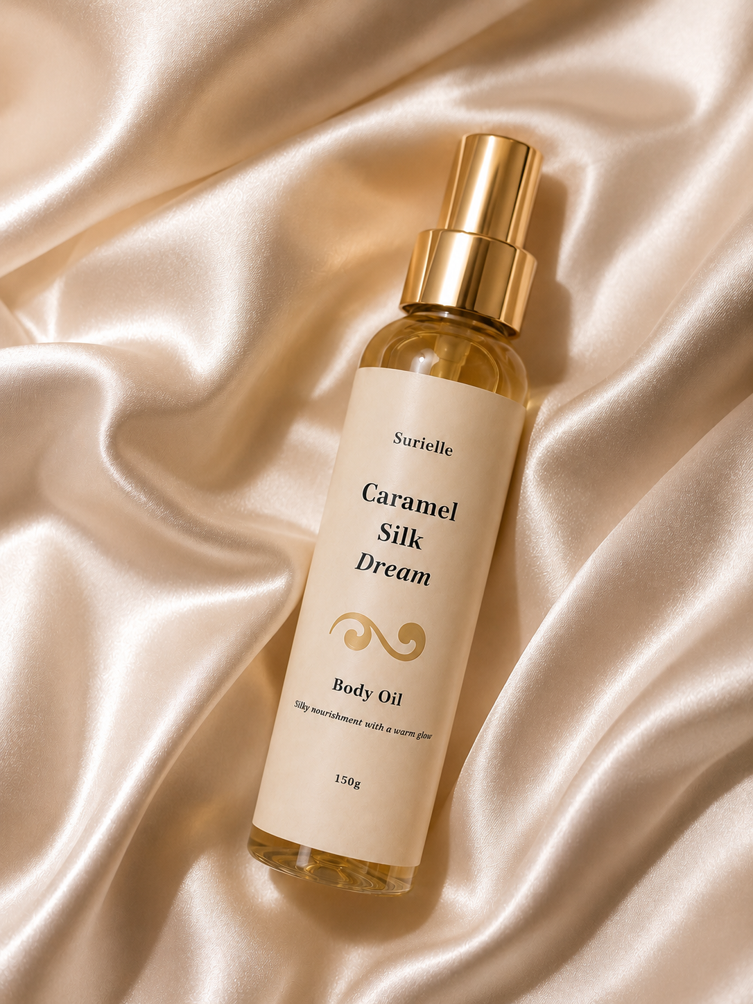 Luxury caramel body oil UK for pamper hamper gifts and relaxing self care routines