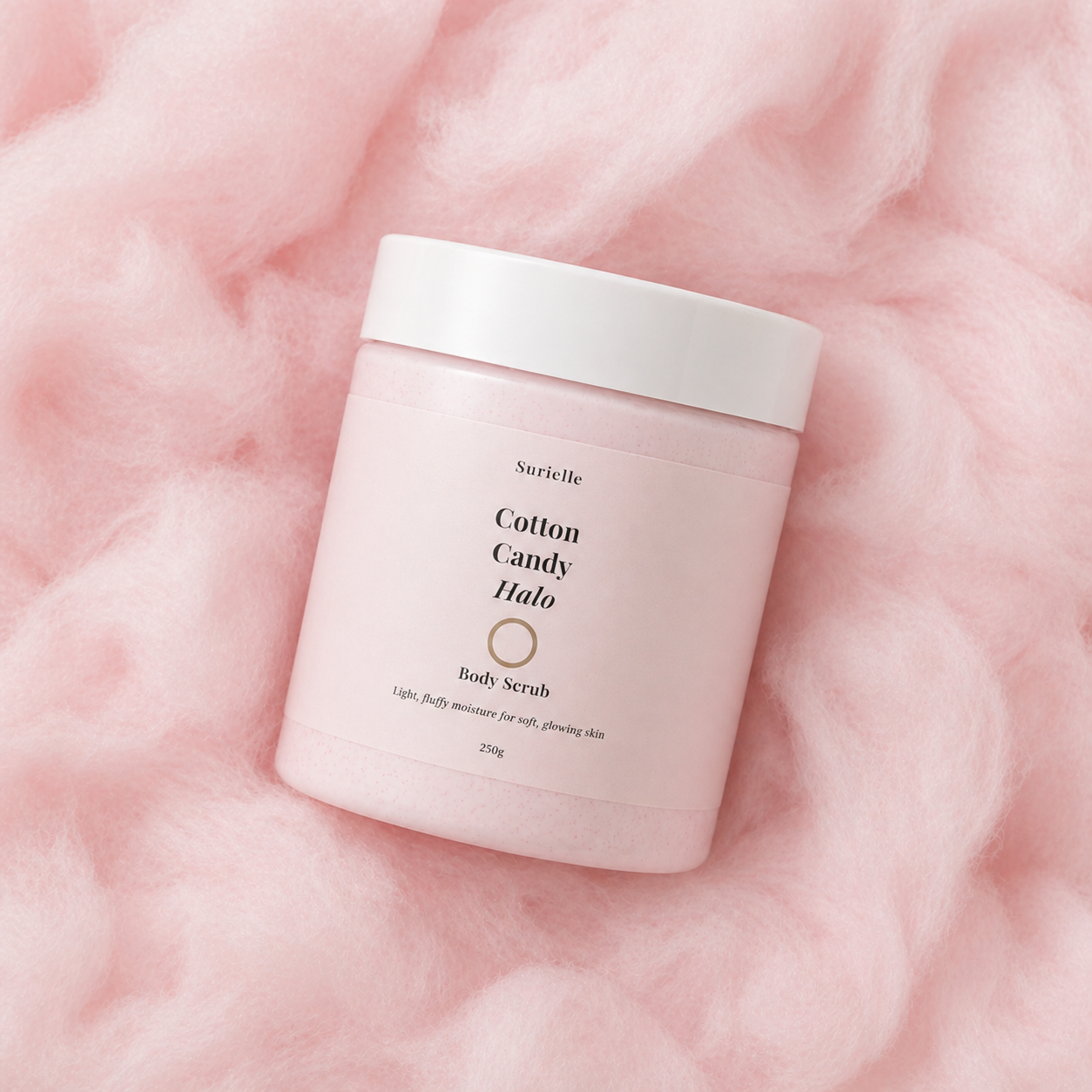 Soft exfoliating scrub with sugary scent for a fun and indulgent skincare routine