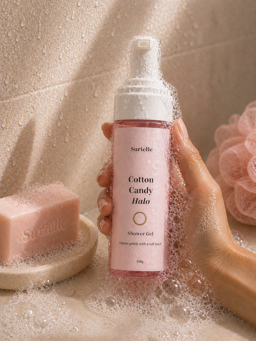 Sweet cotton candy shower gel for cosy self care moments and refreshing showers