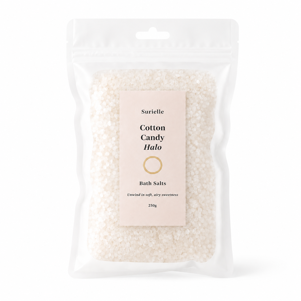 Cotton Candy Halo bath salts for self care gift box, sweet scented bath soak for pamper hamper gifts and relaxing routines”