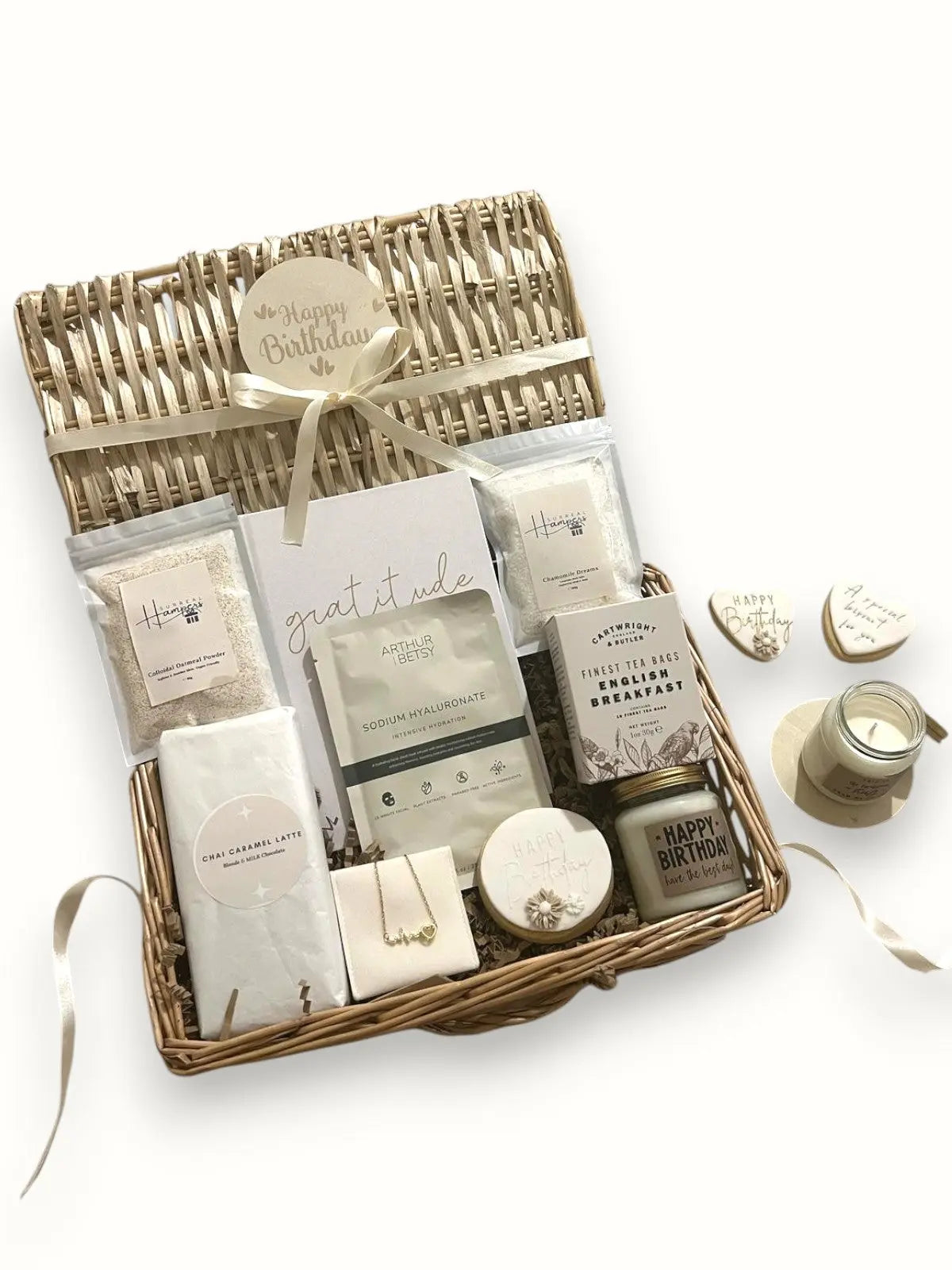 Luxury birthday hamper with candles and bath salts