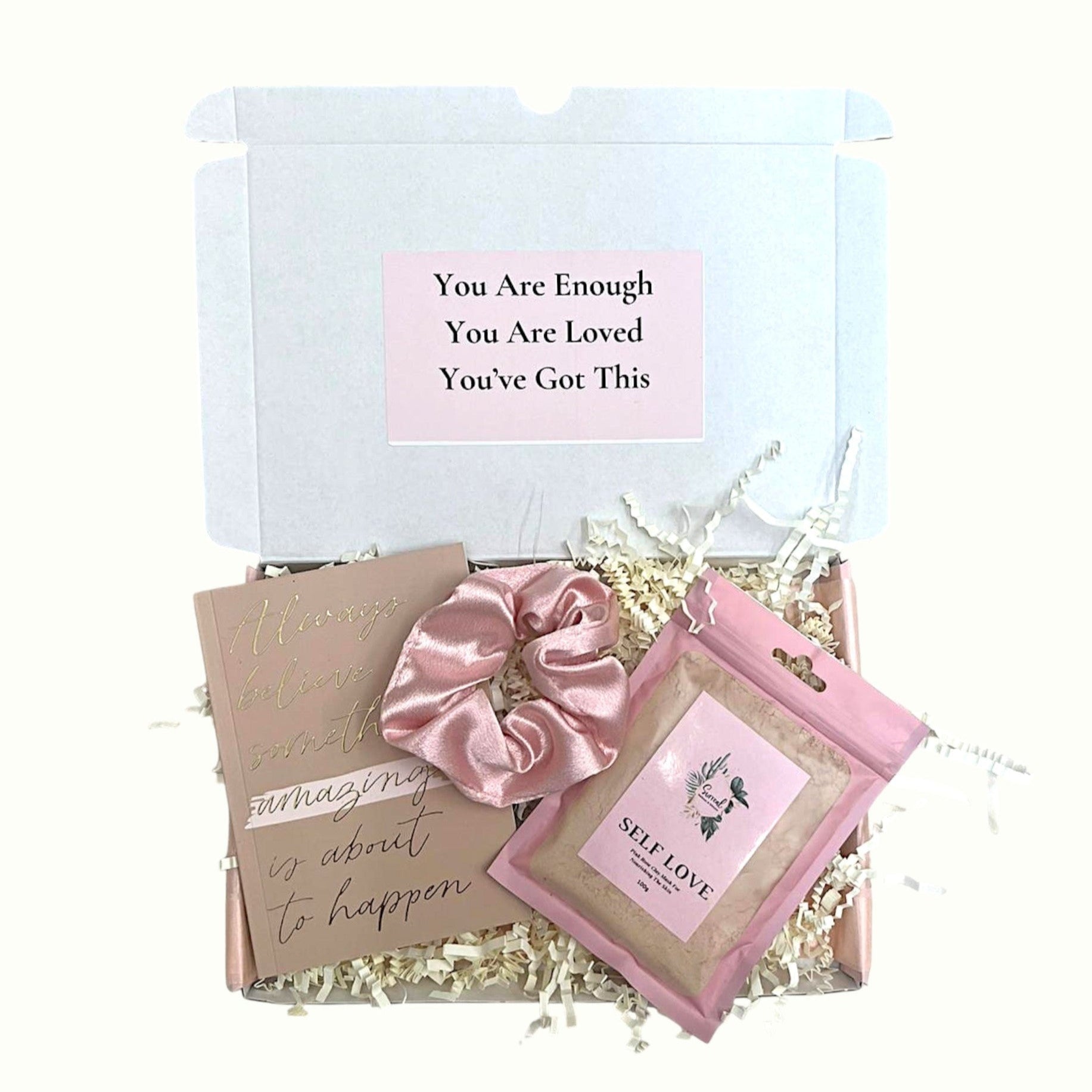 Gift hamper with mini skincare and treat boxes, ideal festive or birthday gift