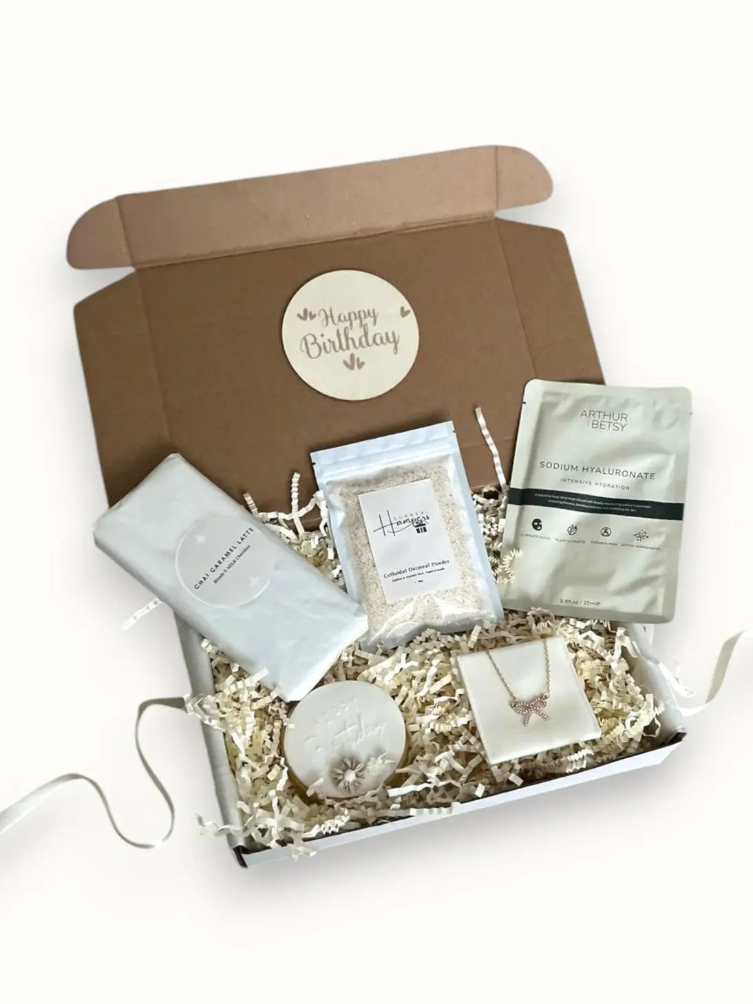 Pamper Gift Boxes with necklace biscuit, clay mask soak