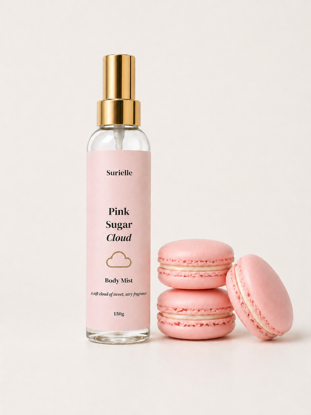 Sweet scented body mist UK for gift hamper with pink sugar fragrance for self care routines.