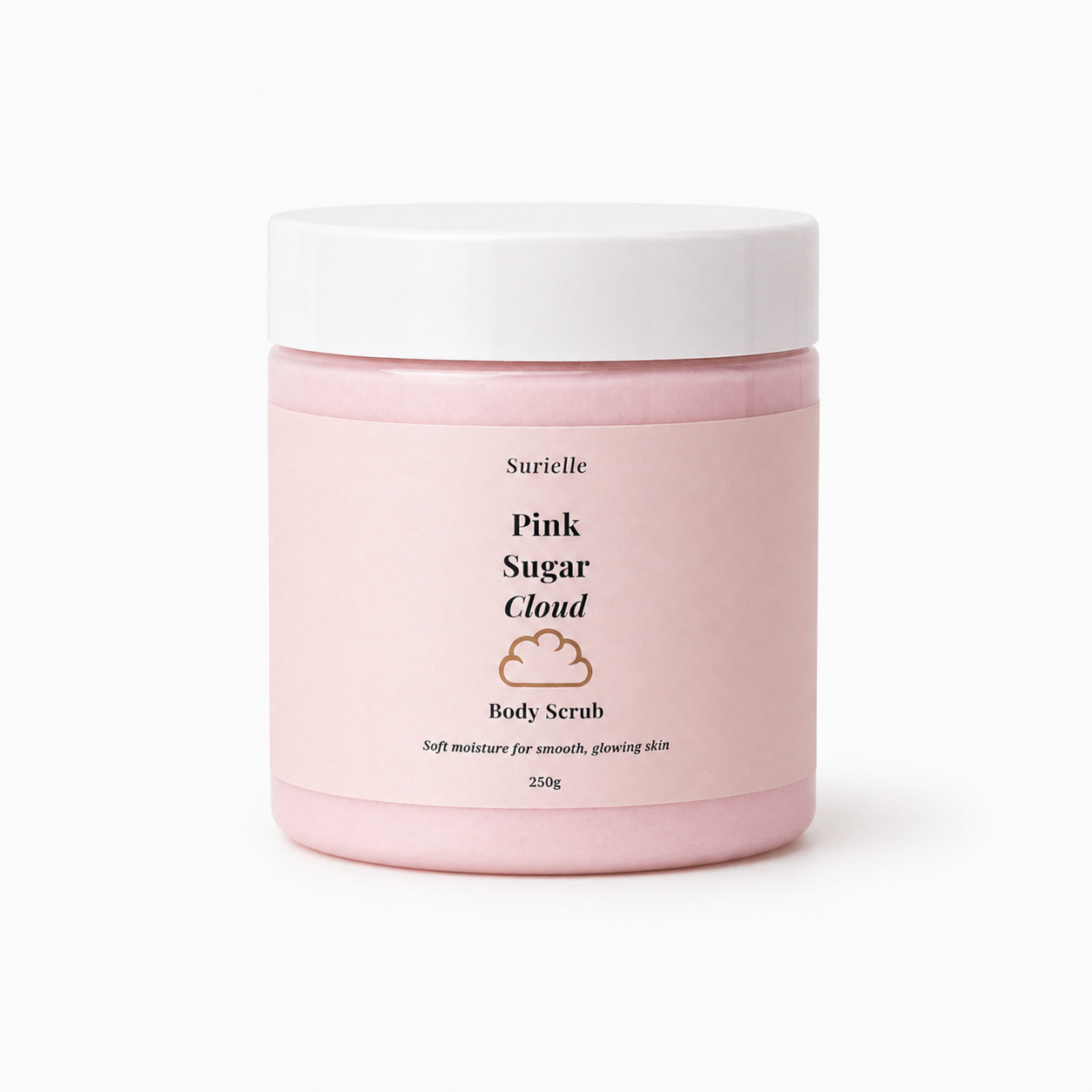 Pink sugar cloud sugar scrub for self care gift box, perfect for pamper hampers