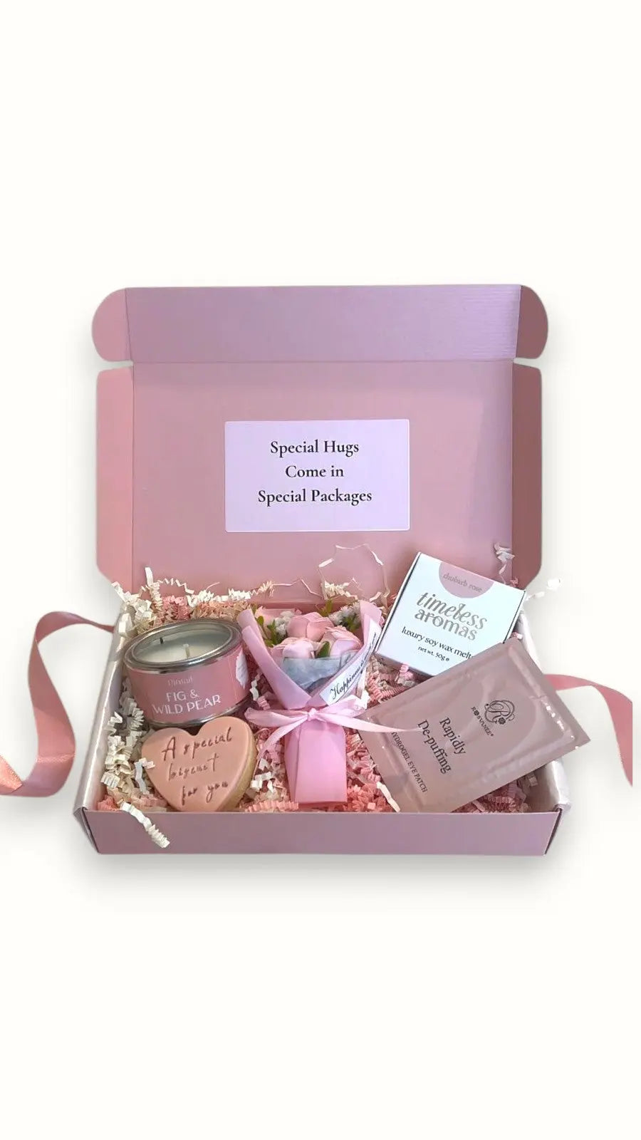 Stress relief gifts for her, De-stress gift set with natural skincare, candles, and spa-inspired pampering items - Surreal Hampers UK