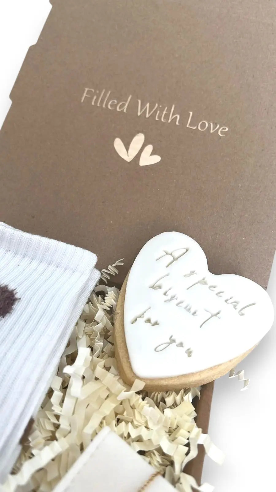 Mini gift box Small Christmas gifts with bear socks biscuit and necklace