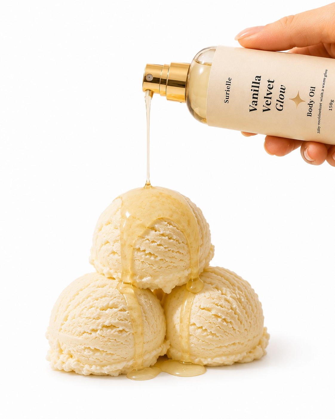 Hydrating vanilla body oil with lightweight formula for soft radiant skin and relaxing self care routines