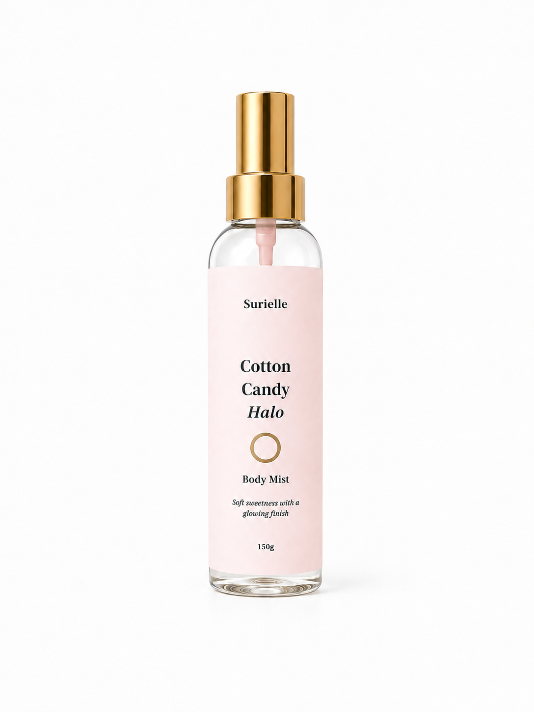 Surielle Cotton Candy Halo body mist bottle on a white background