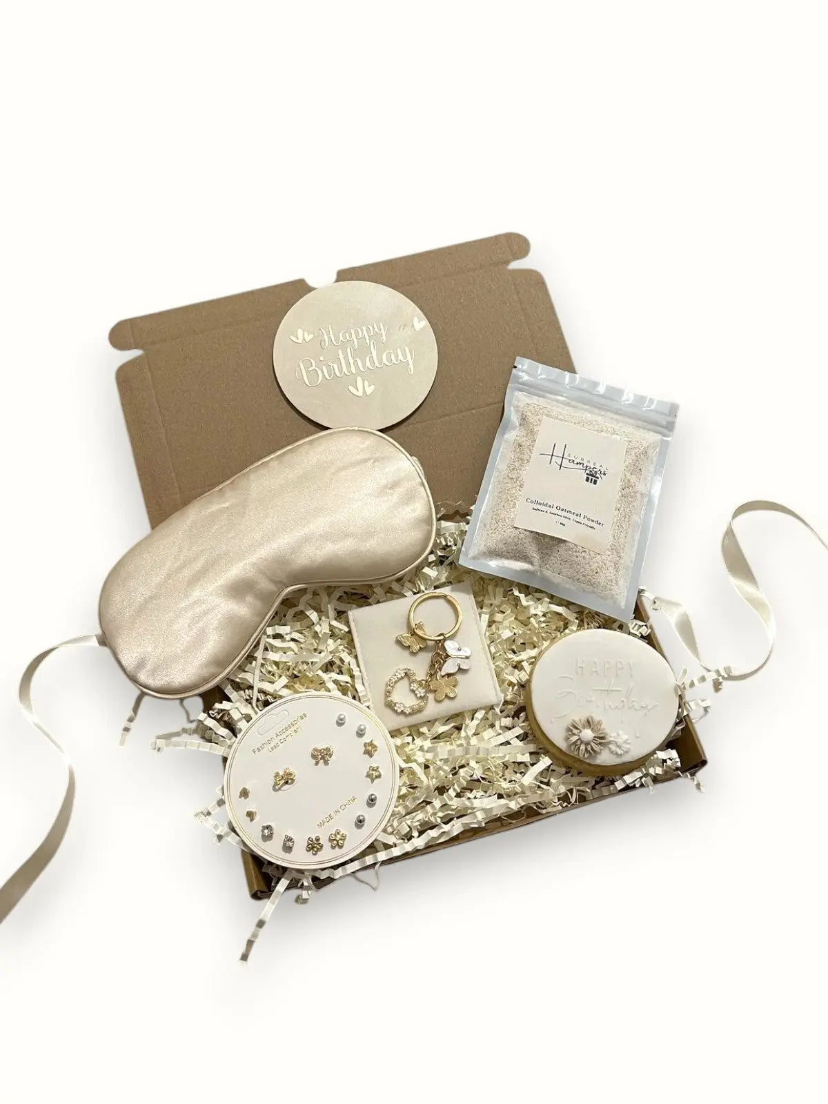 Unique gift boxes - Pamper hamper with candle, bath bomb, bath salts and skincare treats Surreal Hampers UK